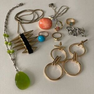 Jewelry Bundle 10Pcs Rings Eaarings Necklace